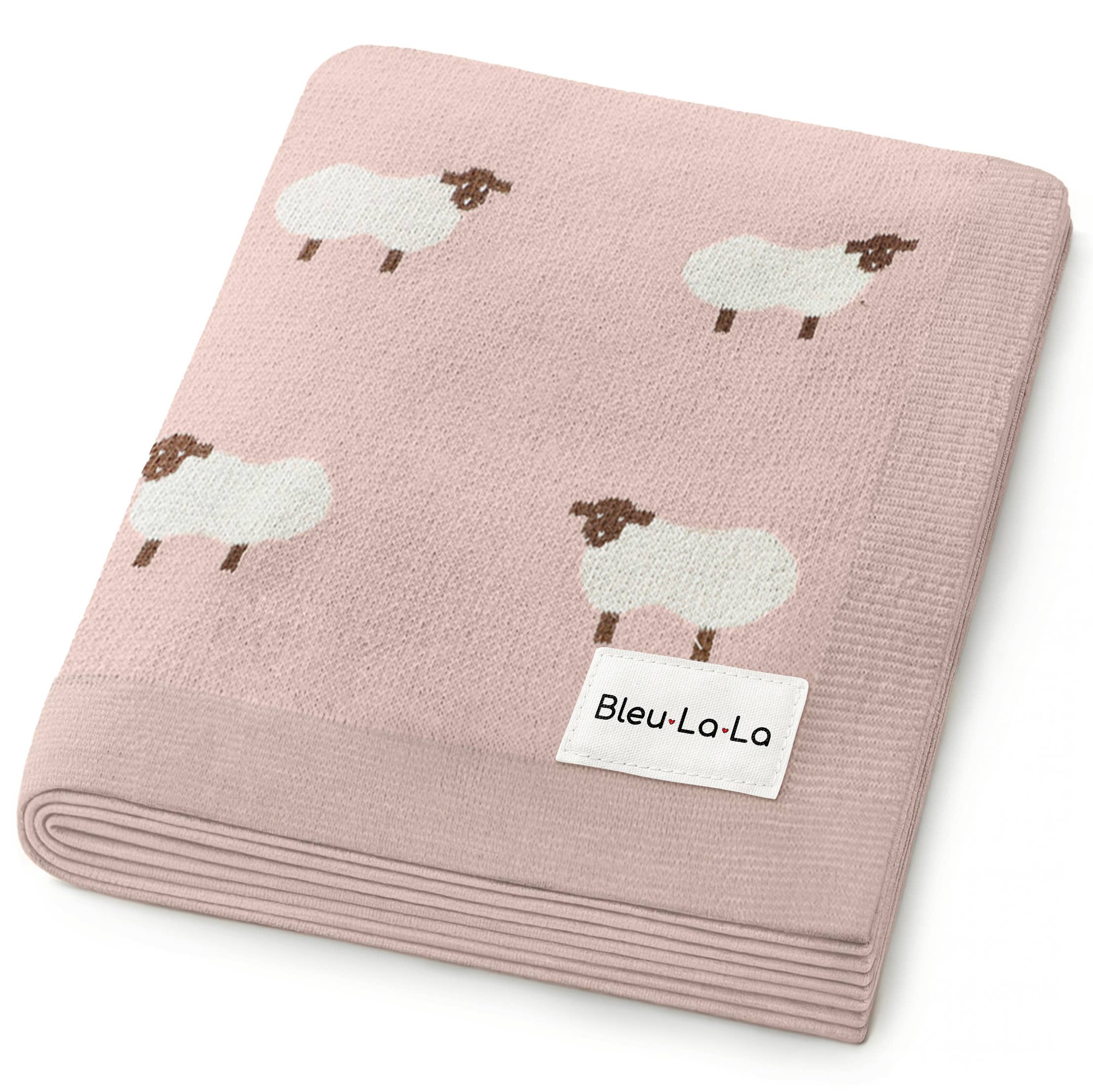 Bleu La La - Vente Couverture de naissance – bébé - Couverture d'emmaillotage pour bébé en coton 100 % luxe - motif mouton15