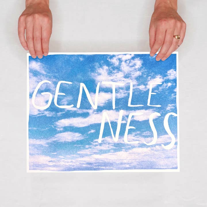 Gentleness Risograph Poster for wholesale by Loud Flower Art Co