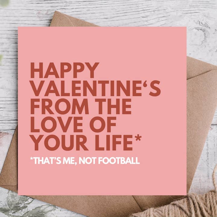 Valentine's Card - Football Theme for wholesale by Highgrove Cards