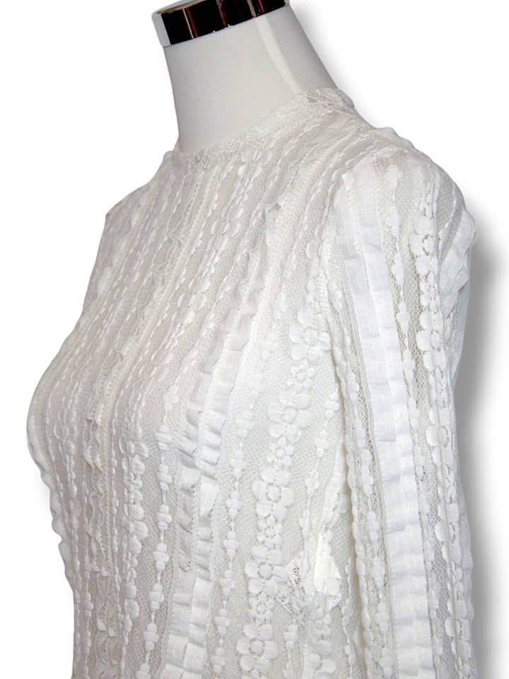 White Elegant Dream Shirt: Viscose Blend with Stretch for wholesale on Faire1