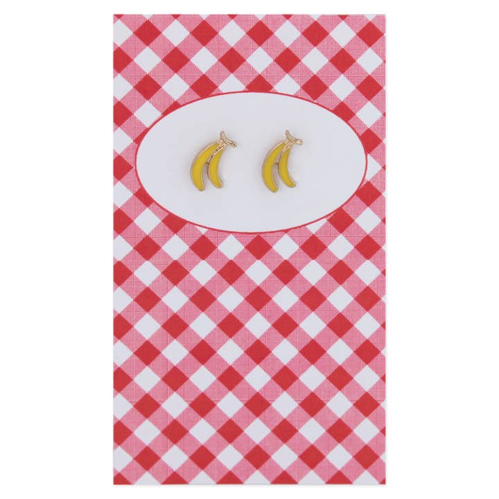 ZAD - Wholesale Stud/Post Earrings - Lovely Day for a Picnic Banana Post Earrings1