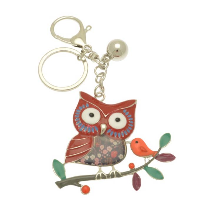 Roze Uil Sleutelhanger voor wholesale door Miss Milly Limited