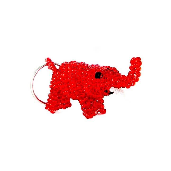 Ornaments 4 Orphans - Wholesale Keychain - Unisex - Elephant Glass Bead Keychain