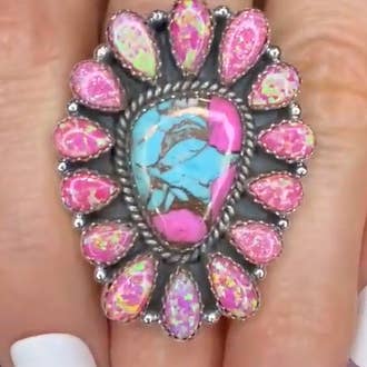 Krush Kandy - Wholesale Cocktail/statement ring - Stunning Krush Exclusive Pink Turquoise Rings MADE TO ORDER6