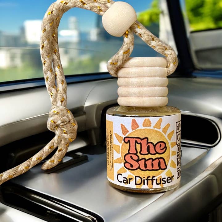 Raven’s Hearth - Wholesale Car Freshener - Unisex - The Sun Car Diffuser | Orange & Sandalwood Scented 1
