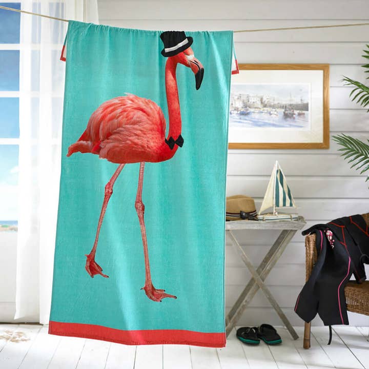 Deyongs - Wholesale Beach towel - Flamingo Printed Cotton Velour Beach Towel 75x150cm0