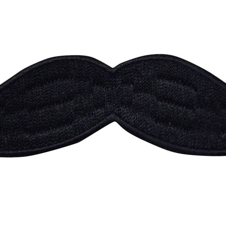 Wholesale Applique - Wholesale Patch - Black Mustache - Hipster - Embroidered Iron on Patch1