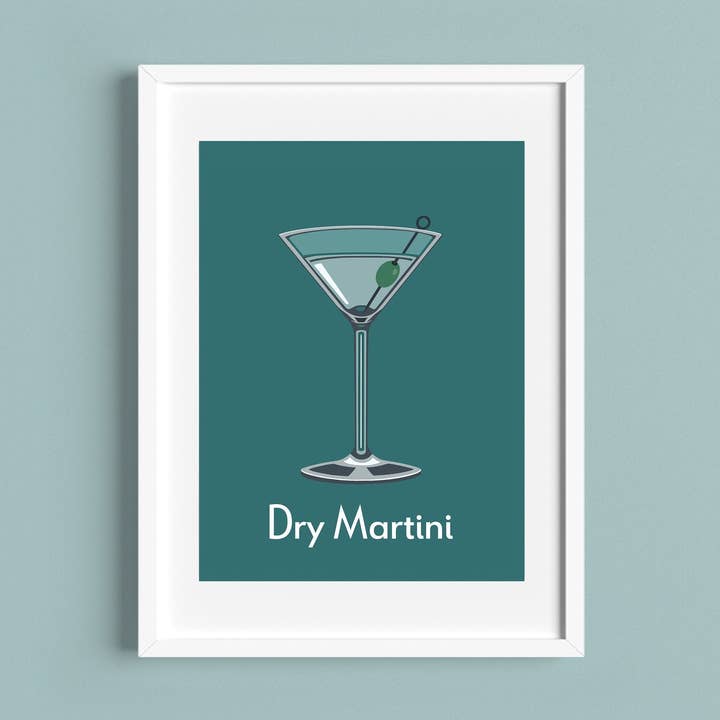 Trockener Martini-Cocktail-Print für den Großhandel von Rebecca Pymar