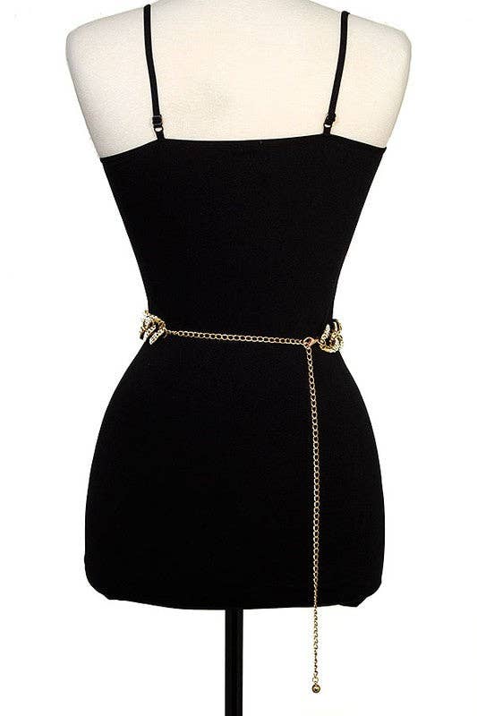 Andrea Bijoux - Vente Ceinture – femme - CEINTURE DE CHAÎNE DE MODE À MAILLONS CHUNKY PAVÉS DE STRASS3