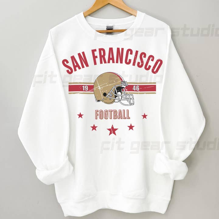 TheKingShirt - Wholesale Graphic Sweatshirt - Women's - Vintage San Francisco 49ers Sweatshirt Retro NFL Game Day