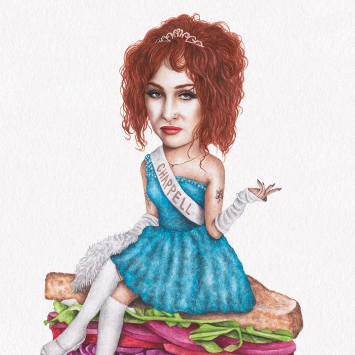 Celebs on Sandwiches - Wholesale Art Print - Chappell Roan - Watercolor Print1