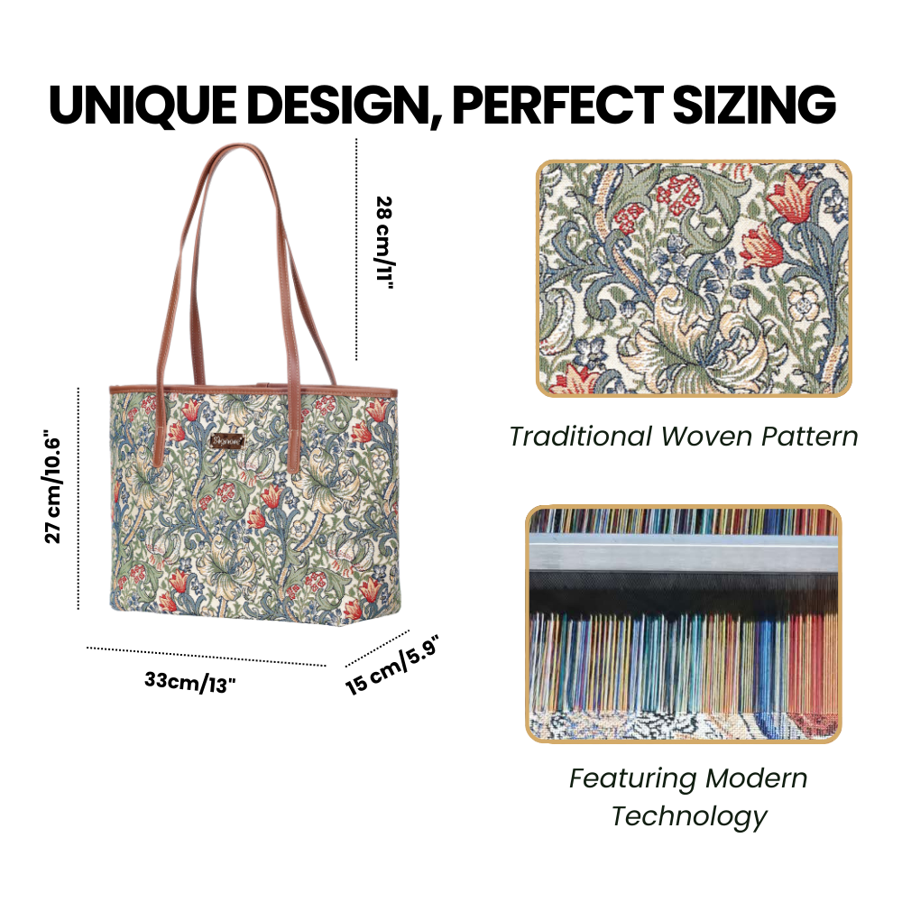 SignareArt - Vente Tote bag – femme - COLL-GLILY | Sac fourre-tout à bandoulière Golden Lily College William Morris1