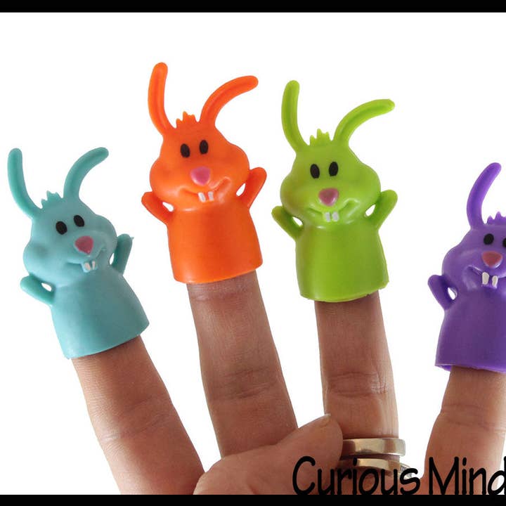 1 Bunny Rabbit Finger Puppets - Cute Easter Themed Small Toy for wholesale by Curious Minds Toys