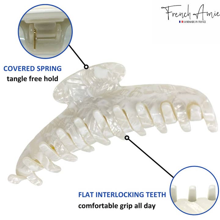 Parcelona - Wholesale Hair Clip - Women's - French Amie Contour Large 4 ¾” Celluloid Handmade Jaw Hair Claw Clip for Women29