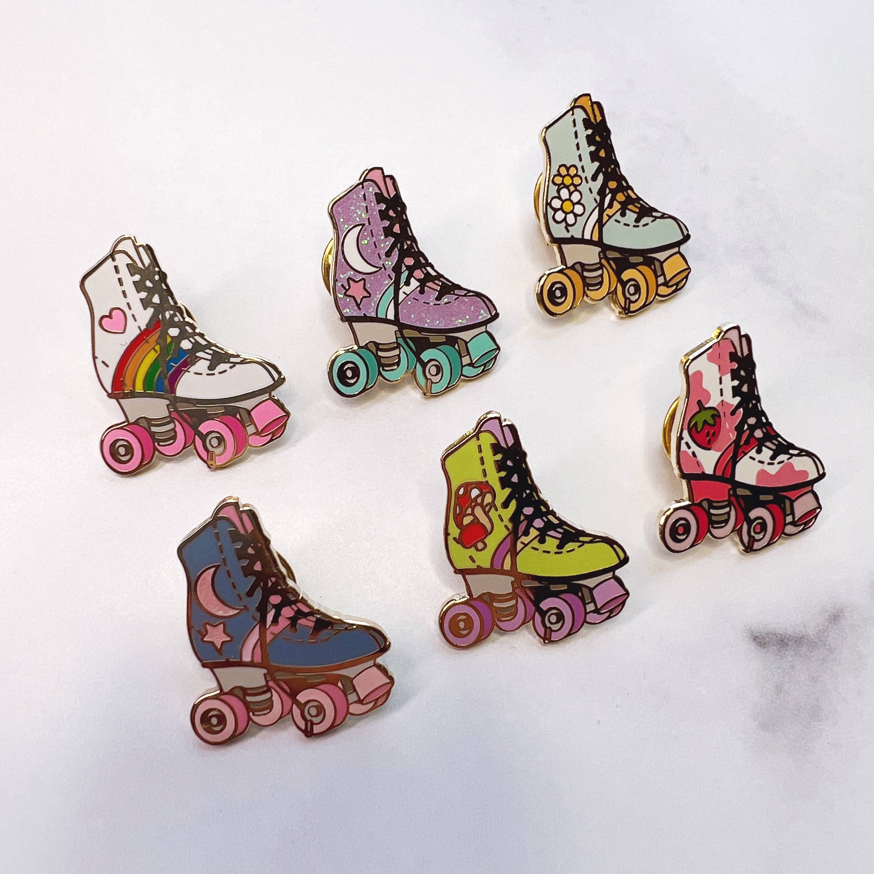 Wildflower + Co. - Wholesale Lapel Pin/Button - Roller Skate Enamel Pin - All14