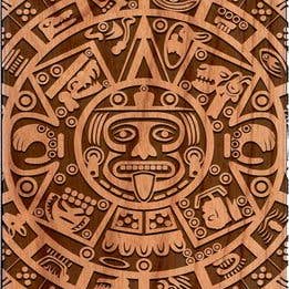 OTTO CASE - Wholesale Phone Case - Unisex - Cherry Wood - Mayan Calendar 1 Engraved