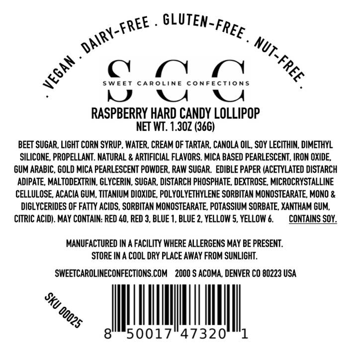 Sweet Caroline Confections - Wholesale Lollipop - Horoscope Lollipops - Raspberry Flavor - 12/Set - VEGAN3
