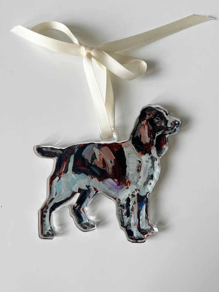 "English Springer Spaniel" ornament for wholesale by Chelsea McShane Art