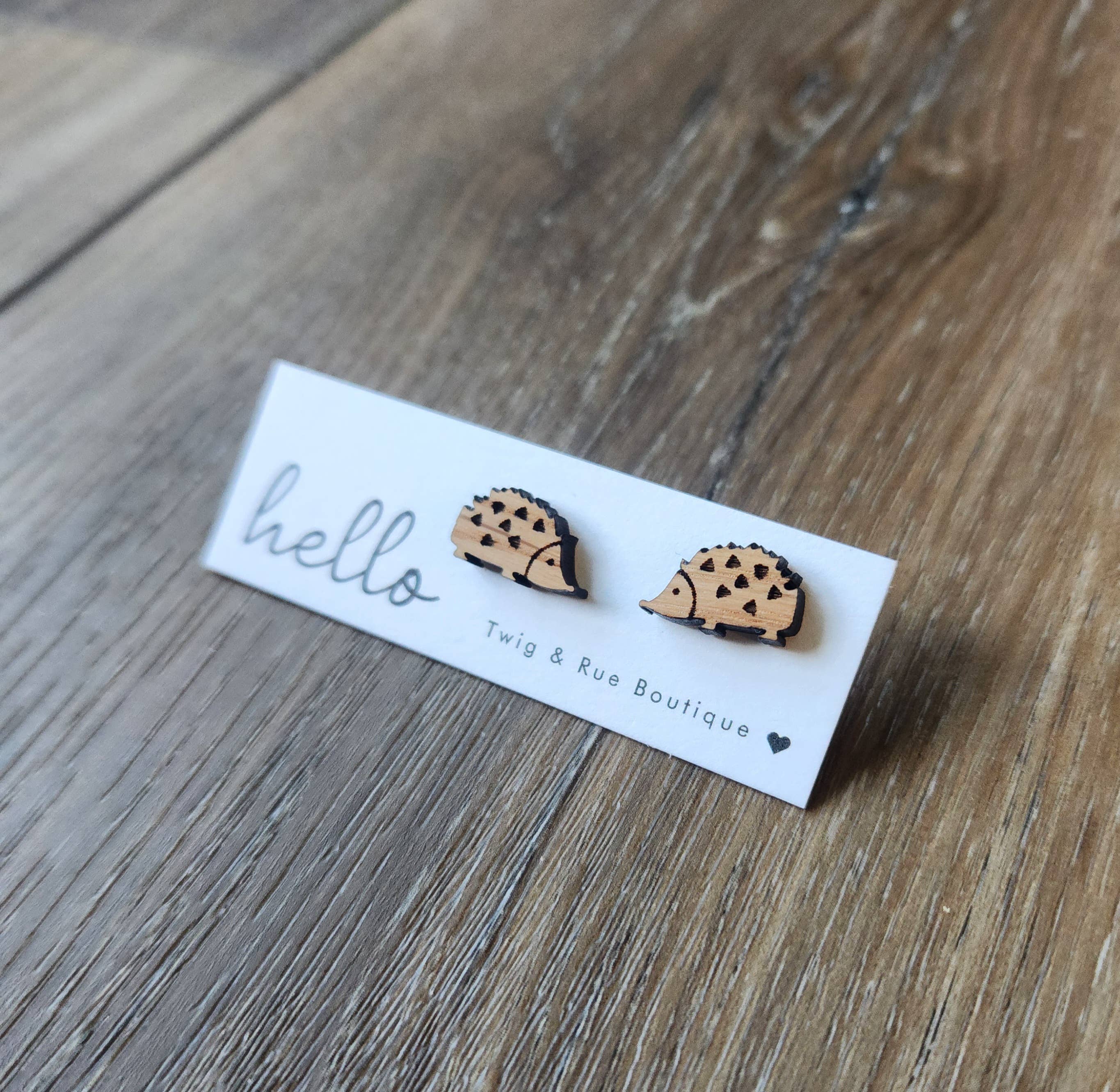 Twig & Rue boutique - Venta al por mayor Pendientes de botón/aretes de poste - Pendientes de madera animal7