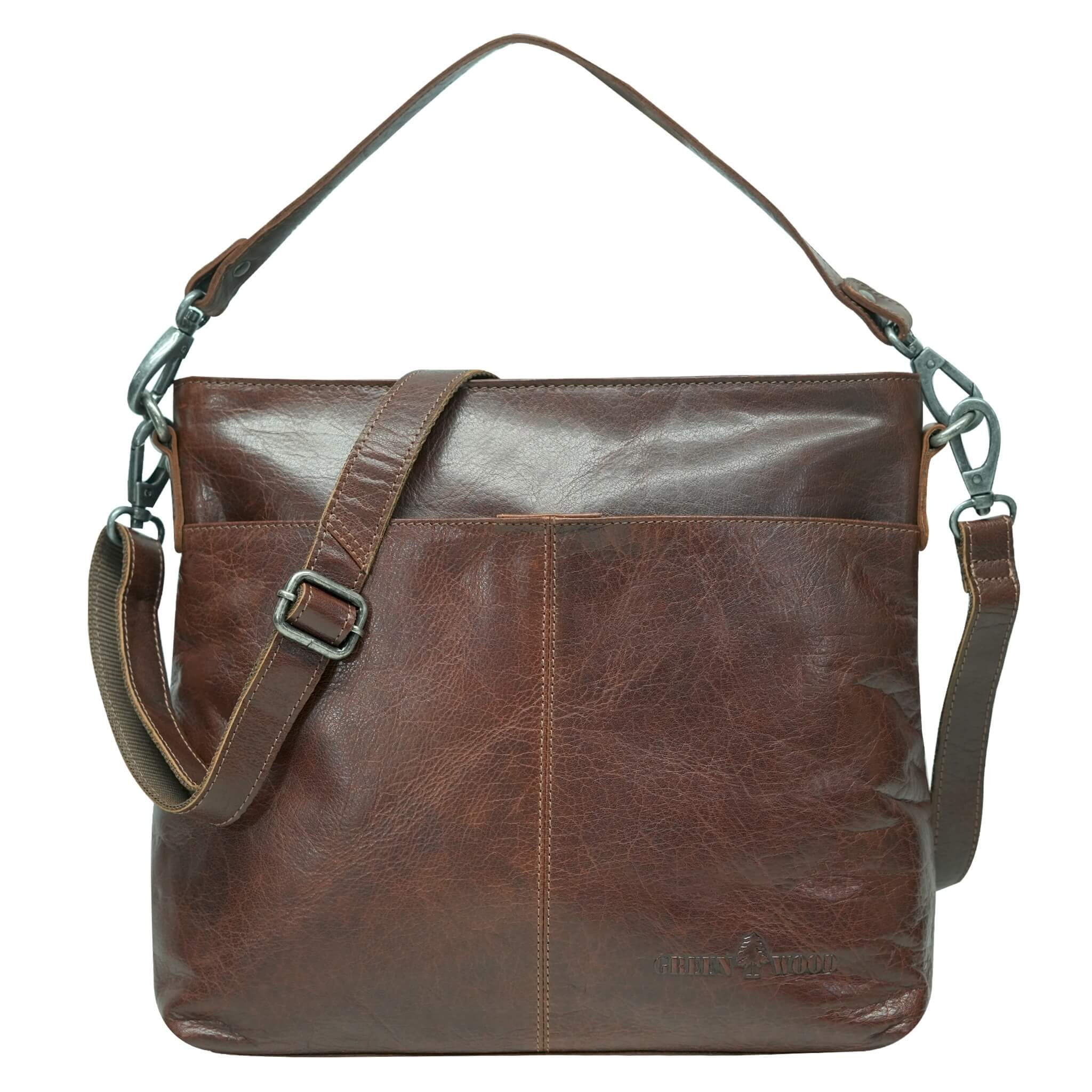 Greenwood - Vente Sac porté épaule – femme - Sac à main Lisa en cuir avec bandoulières interchangeables0