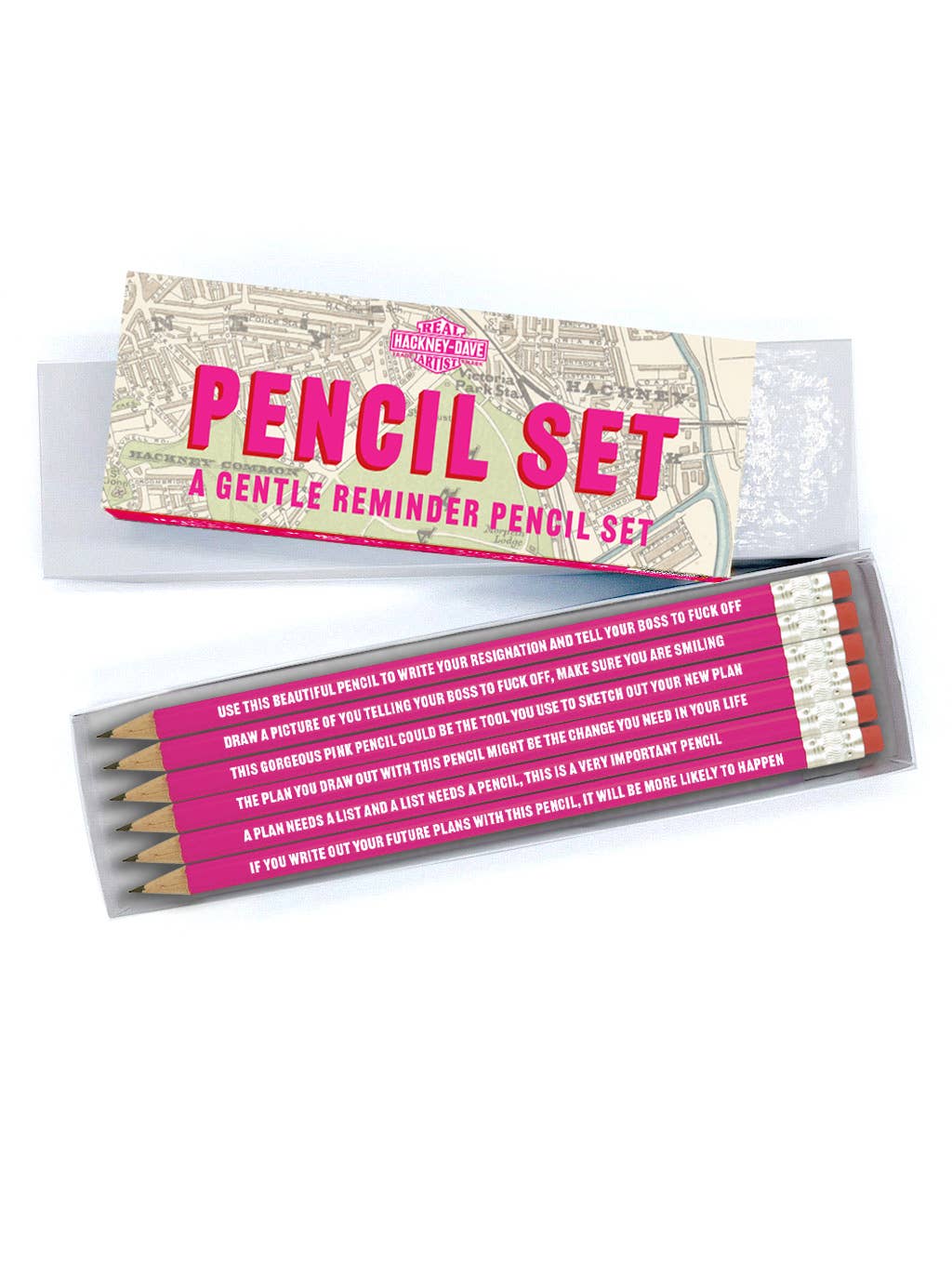 Brainbox Candy – wholesale Pencil – Funny Gift - Real Hackney Dave Gentle Reminder Pencil Set0