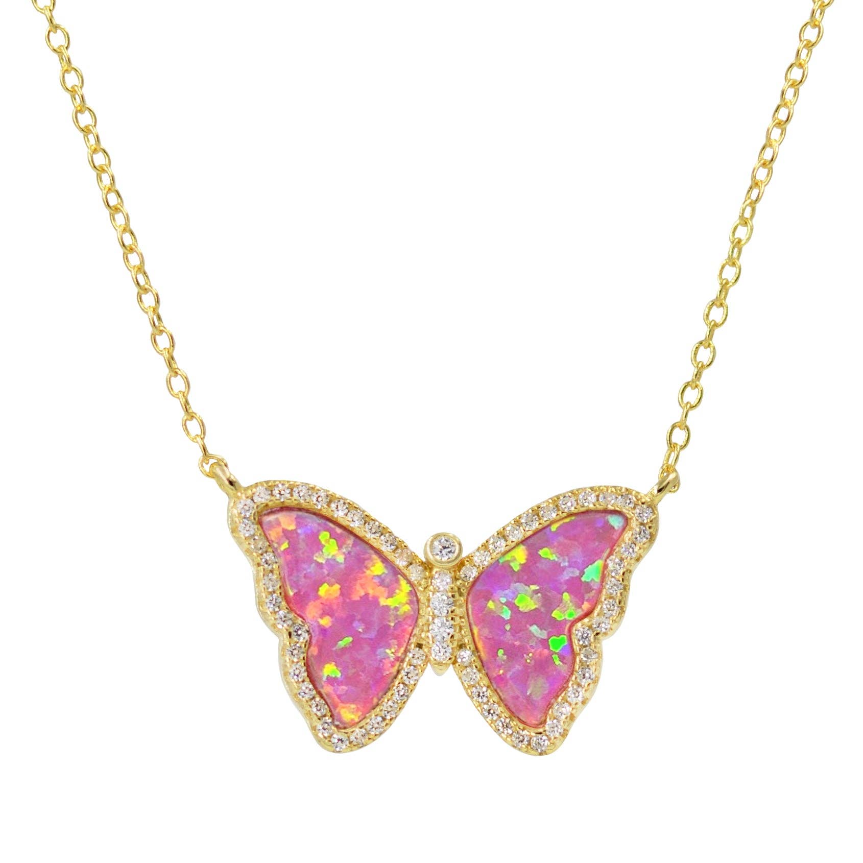 Kamaria Jewelry - Wholesale Pendant/Charm Necklace - Opal Butterfly Necklace With Crystals39