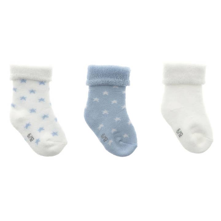 3-Pack Baby Socks Star Light Blue for wholesale by Cambrass