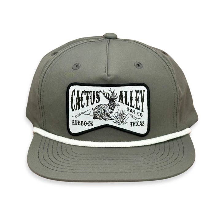 Gorra Snapback de Cuerda Jackalope CA256 Carbón/Blanco para venta al por mayor de Cactus Alley Hat Co.