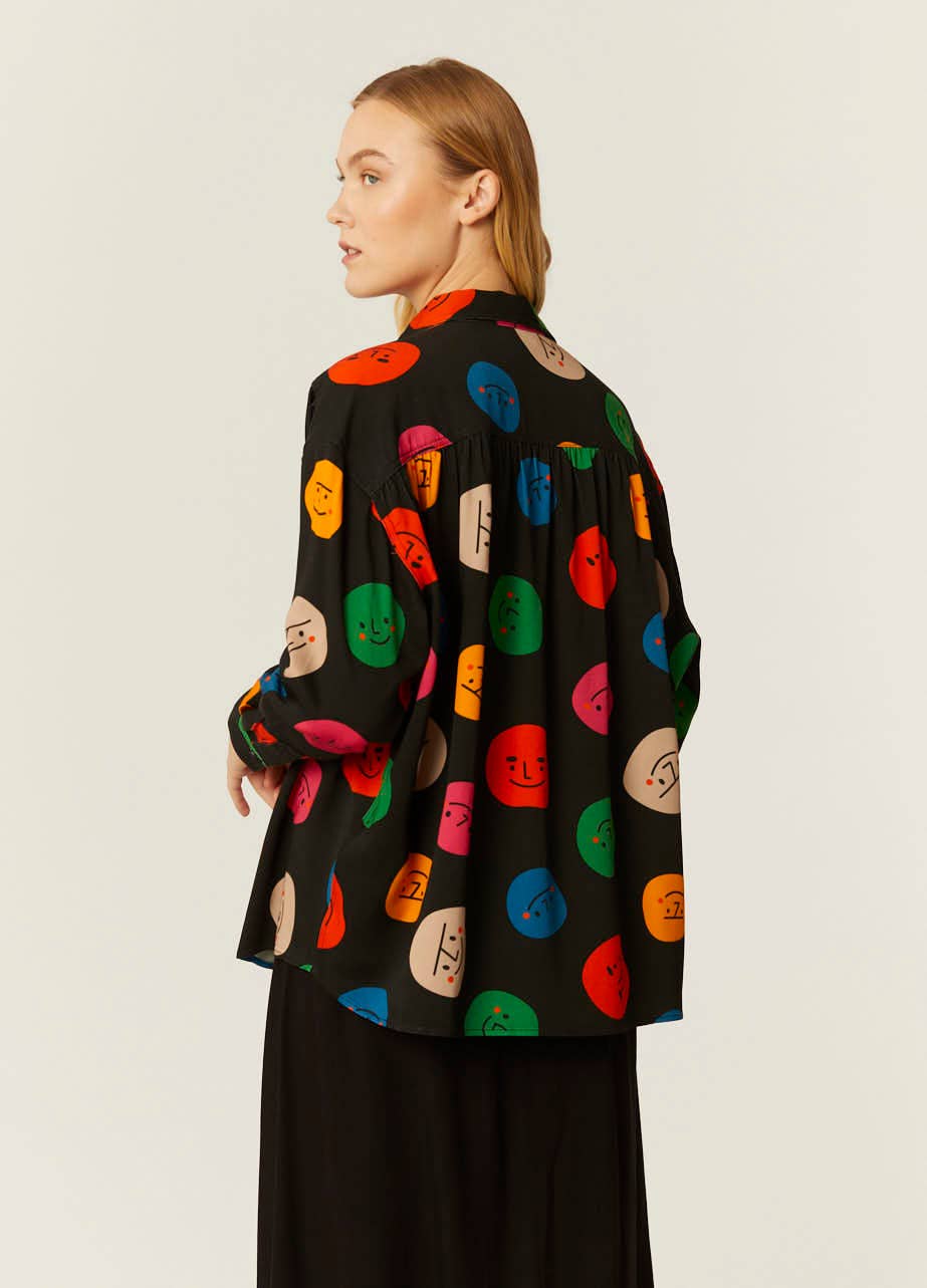 Pepaloves - Wholesale Button Down Shirt - Women's - CAMISA OVERSIZE FACES3