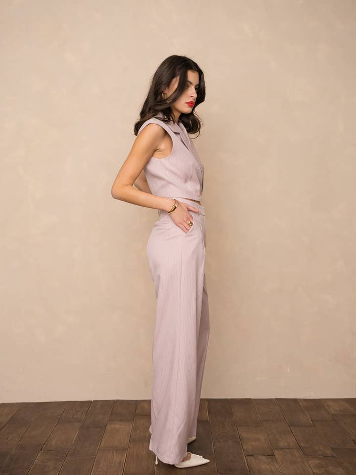 LULUMARY - Vendita all'ingrosso Blazer - Donna - Blazer senza maniche a righe V33141