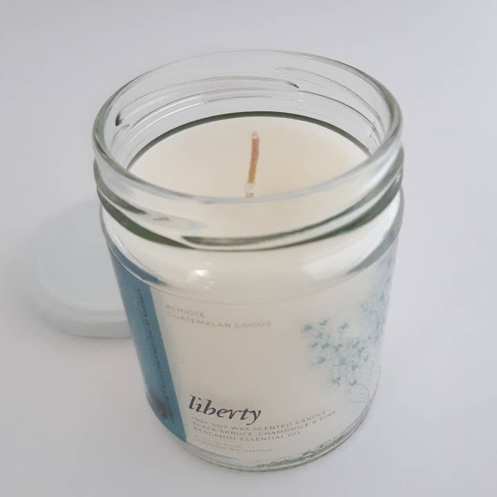 Achiote Guatemalan Goods - Wholesale Jar/Filled Candle - Liberty 100% Soy Wax Scented Candle Glass 100% essential oil