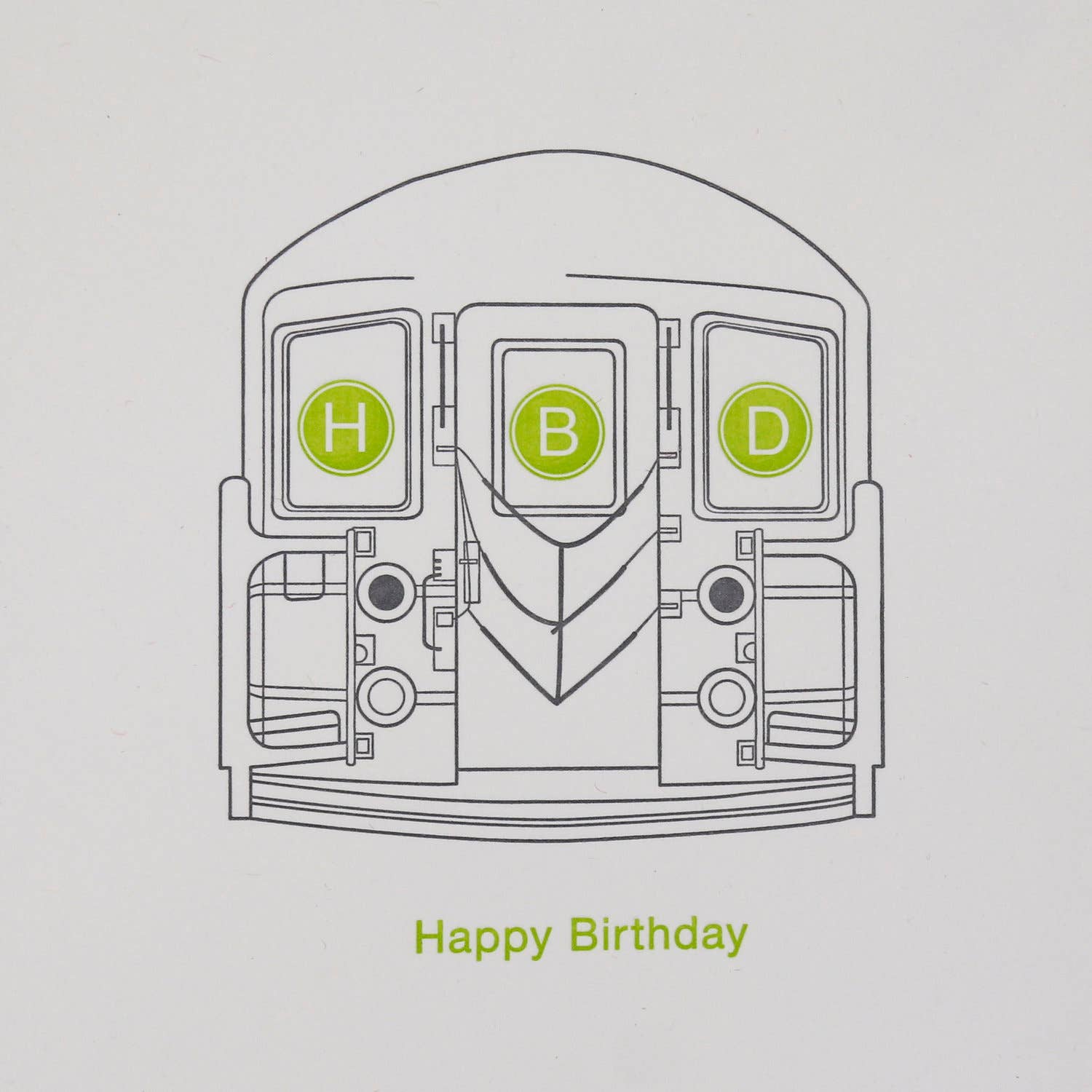 Quick Brown Fox Letterpress - Vendita all'ingrosso Biglietti di auguri - Subway Birthday - Biglietto d'auguri tipografico2