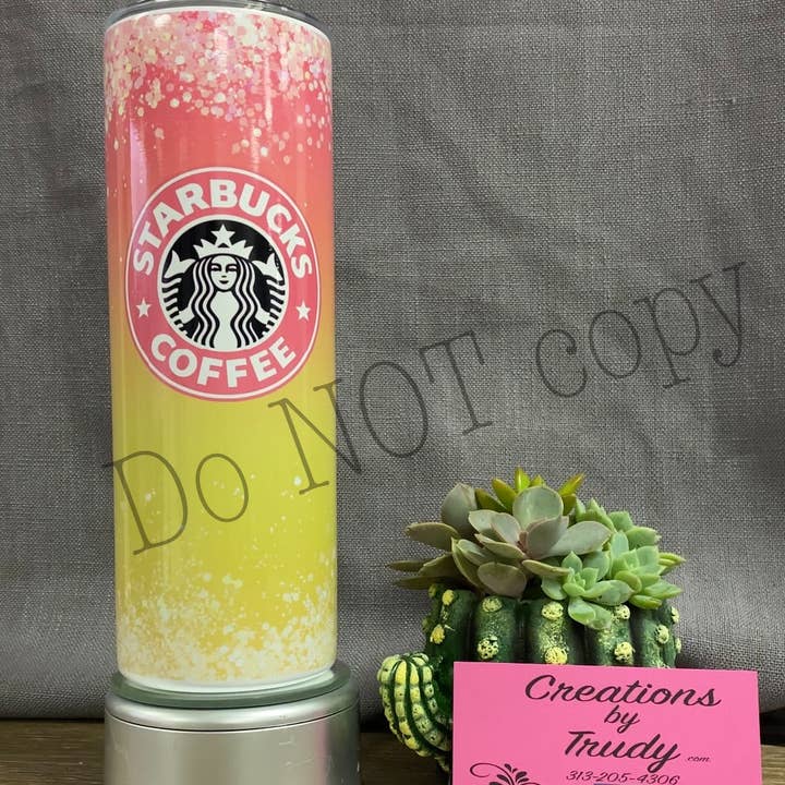 Starbucks Sunrise Ombré With Faux Glitter- for wholesale by Creations by Trudy