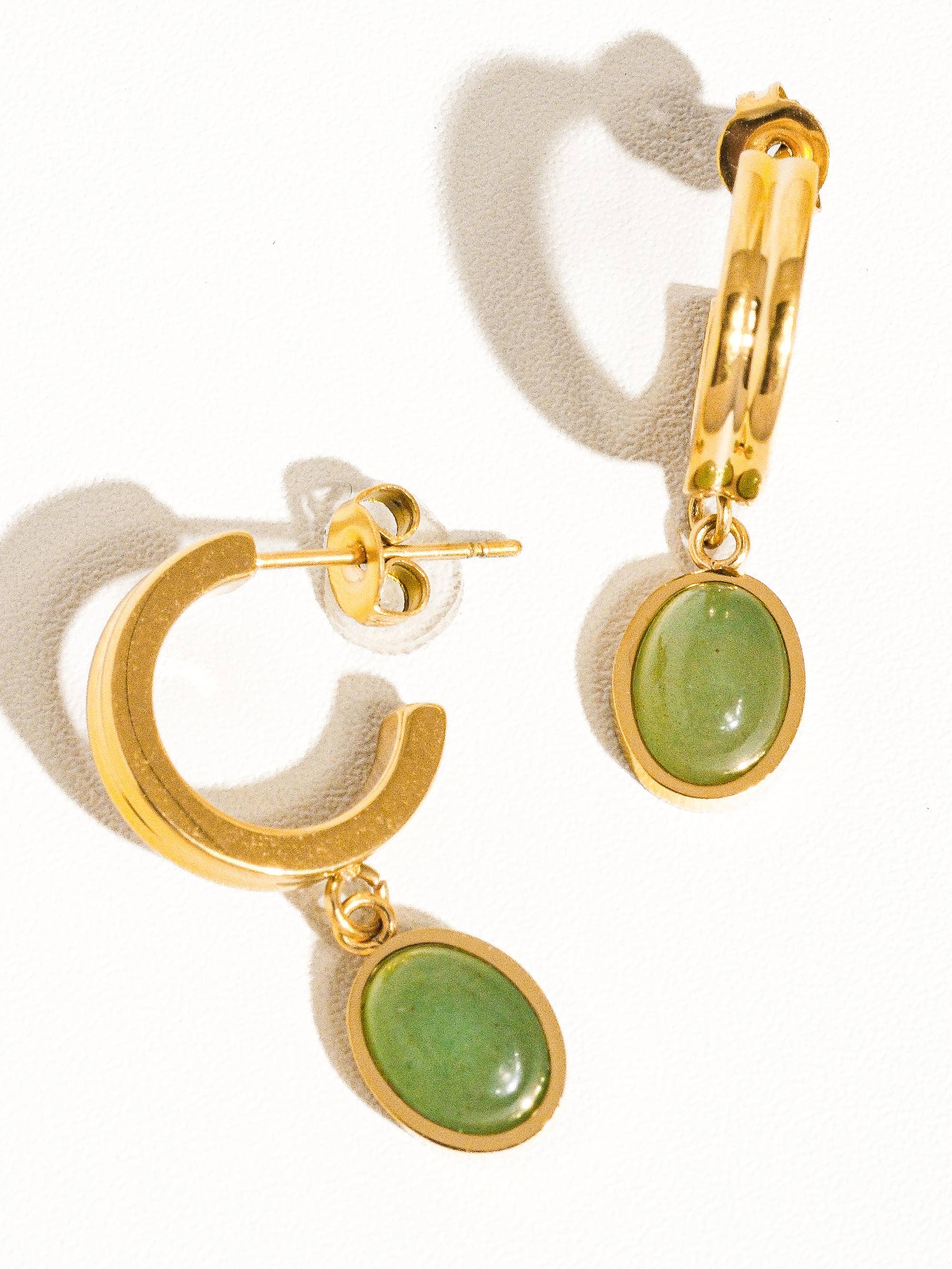 Green Whitnee Dainty Round Stone Dangle Earring for wholesale on Faire3
