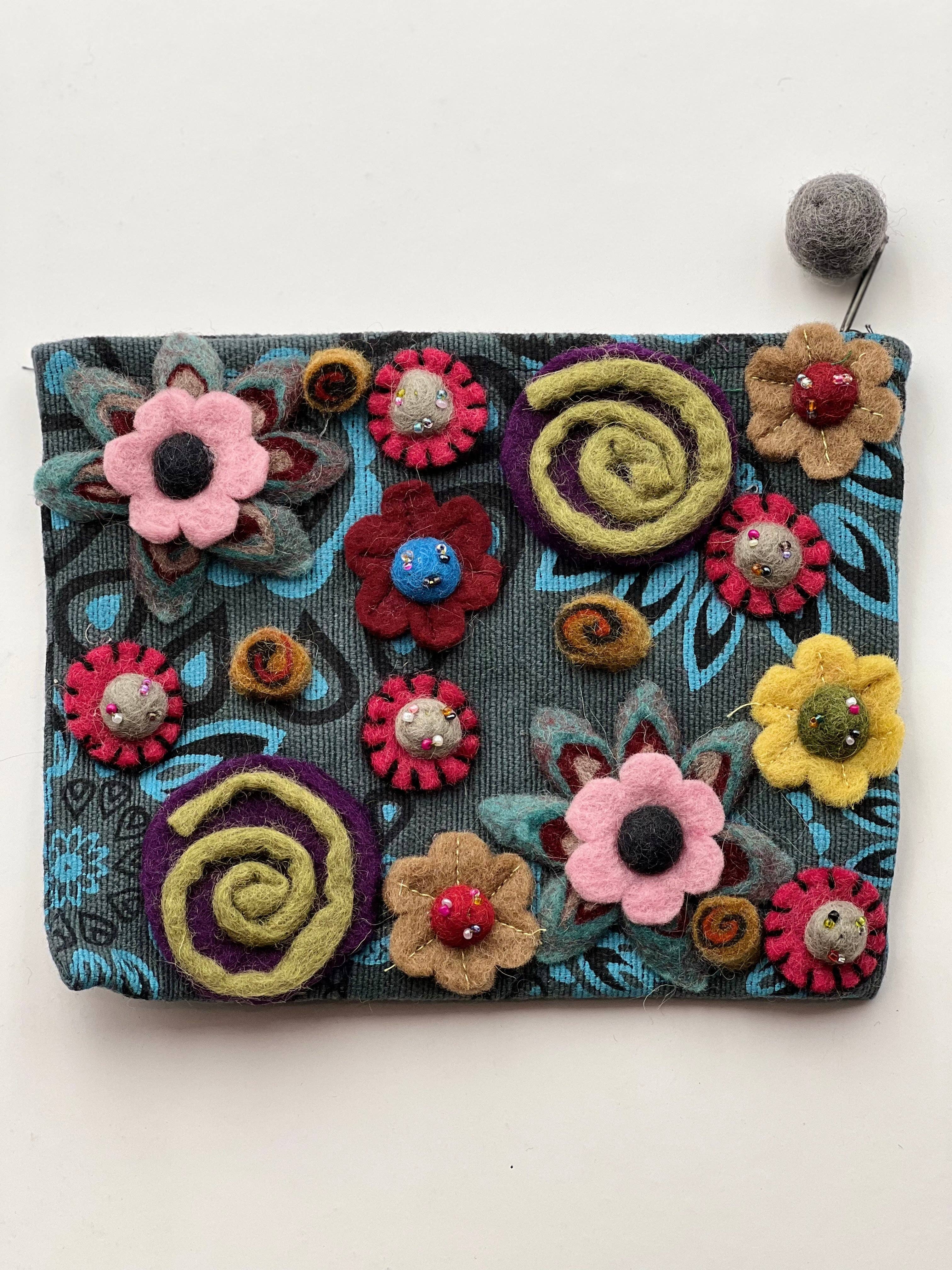 NURBU INC. - Venta al por mayor Monedero - Mujer - Bolso grande de algodón con fieltro (CPB04) Set de 72