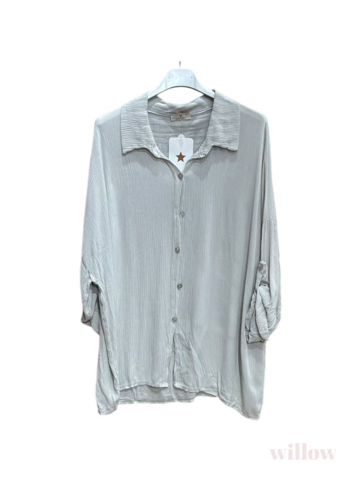 Fluid viscose long-sleeve shirt for wholesale by Moonsun