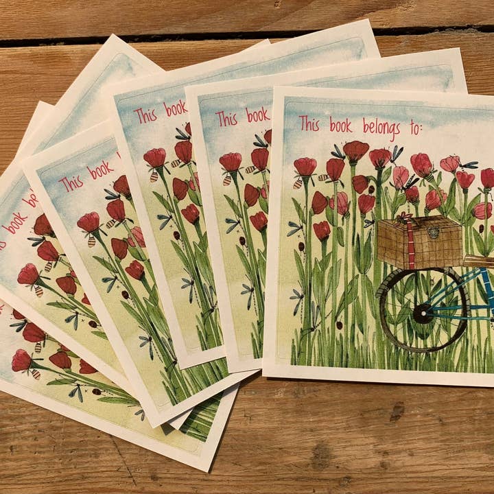 Elle Bee Art Studio - Wholesale Book Plate - Bookplates - Set of 6 - Picnic1