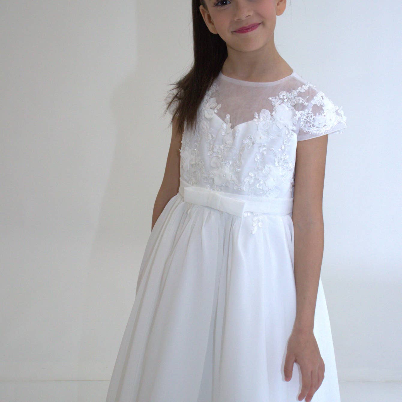 Yuko B - Wholesale Dress - Kids - JEANNE girl's dress - White19