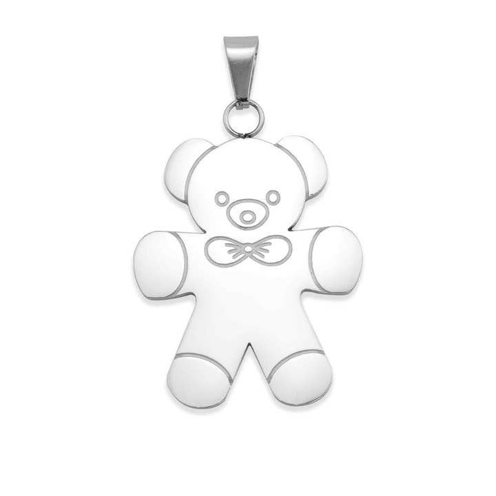 Stainless Steel Teddy Bear Pendant for wholesale by WJW