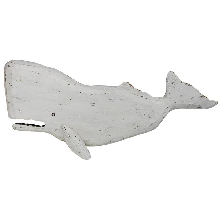 HomArt - Wholesale Wall Accent - Melville Sperm Whale, Wood, White – 2ft Wide