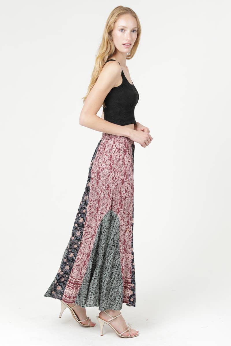 ANGIE – wholesale Skirt – Women’s – B6A91-FR43 MIXED PRINT SMOCKED WAIST MAXI SKIRT5