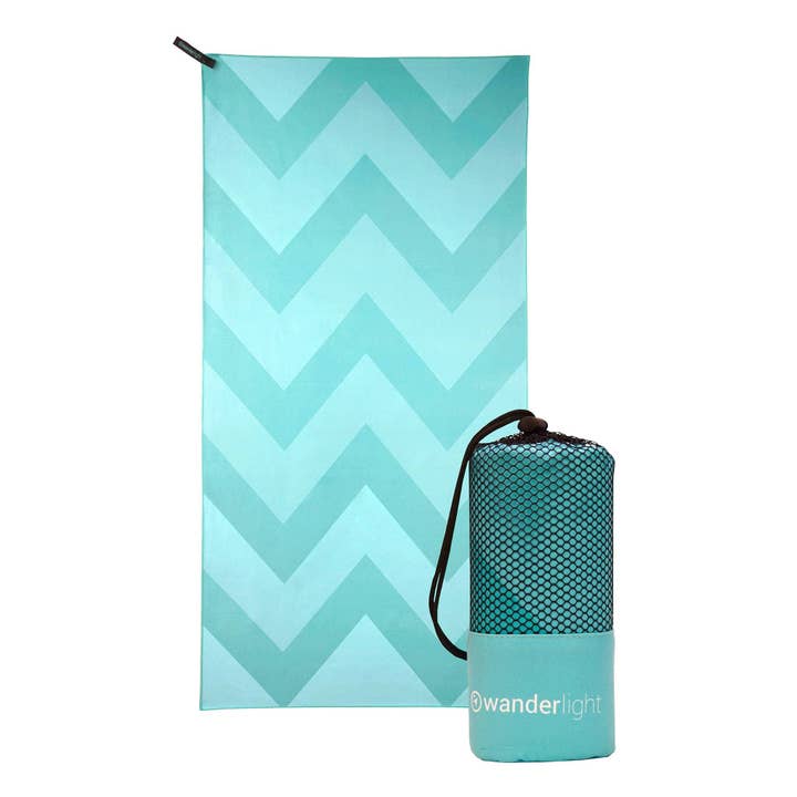 Microfiber Travel Towel - Fiji Turquoise, Standard (55X27") for wholesale by Wanderlight USA