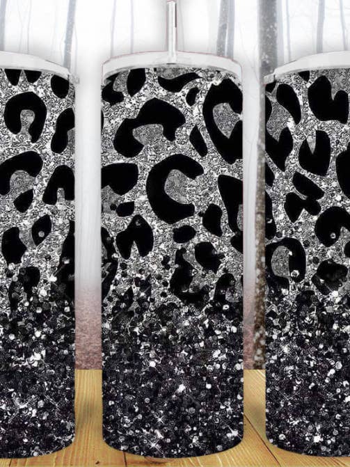 20oz Cheetah Glitter Tumbler for wholesale by Creative Queen Boutique