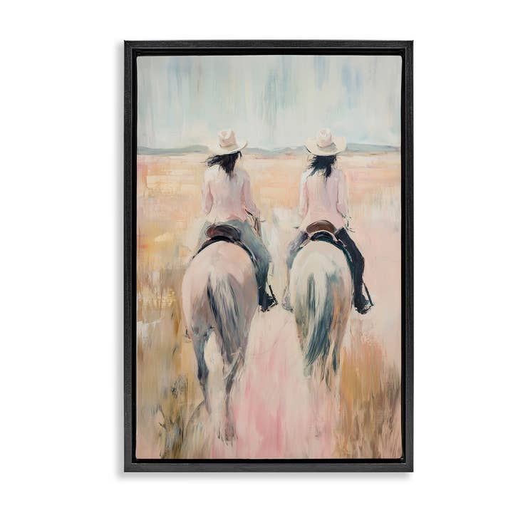 Twin Cowgirl Riders Floating Frame for wholesale by Stupell Industries