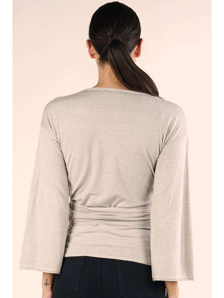 Lovestitch - Vente Pull en maille – femme - Pull à manches évasées Dressy Wrap3