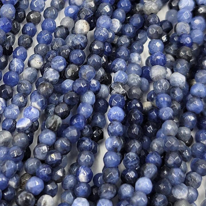 Blue Sodalite 3mm Faceted Round High Quality Beads PRP580 for wholesale by Beads Creation