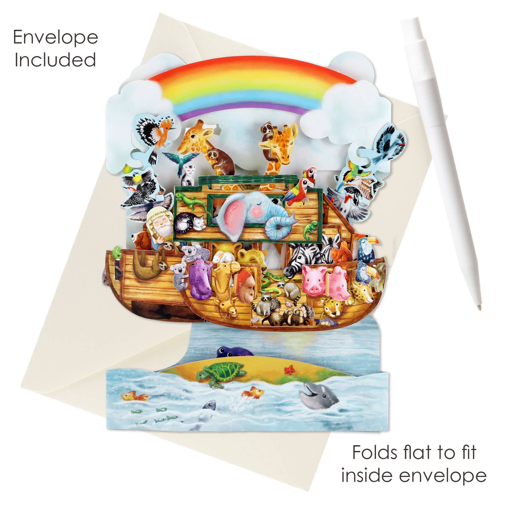 Santoro London – wholesale Everyday greeting card – Swing Cards  -  Noah's Ark1