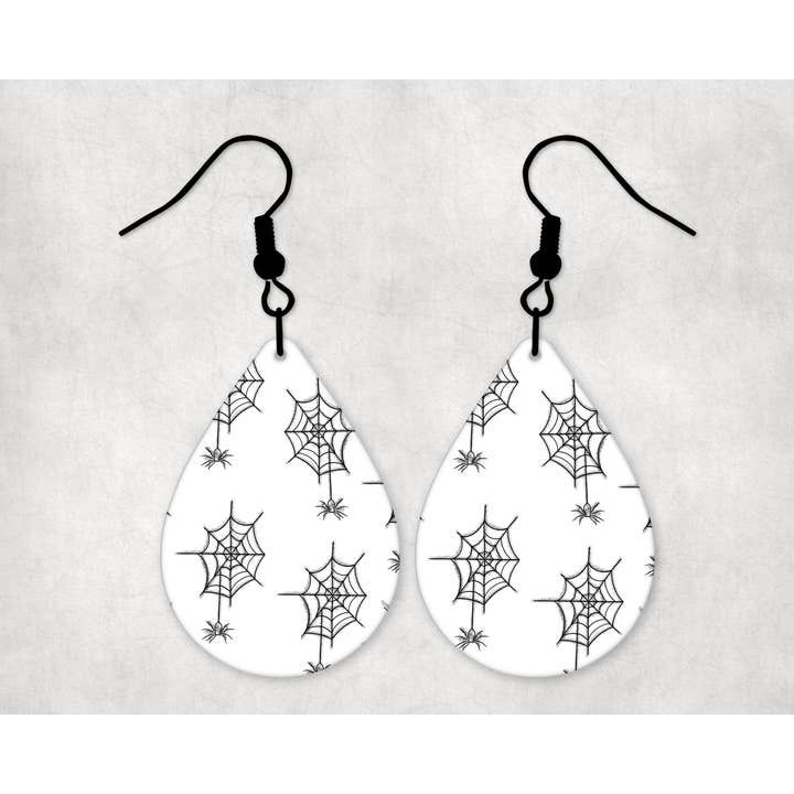 Spiderwebs Teardrop Earrings for wholesale by The Goblin Saloon