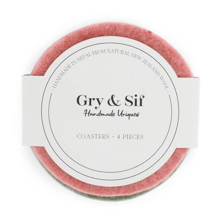 Coasters Round Mixed color 4 Set of 4 Case of 4 ($10.50/pc) for wholesale by Gry and Sif