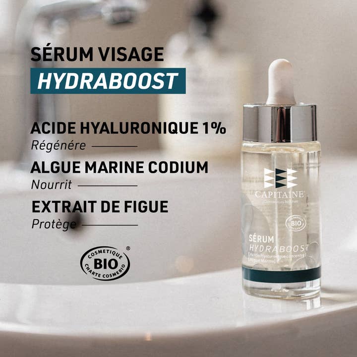 Siero Viso BIO - HydraBoost - Acido Ialuronico & Alga M per la vendita all'ingrosso da parte di Capitaine Cosmétiques